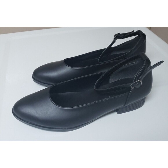 Women’s Mask Butik Handmade Genuine Black Leather Ankle Strap Shoes Size 38 NWOB - Picture 1 of 10